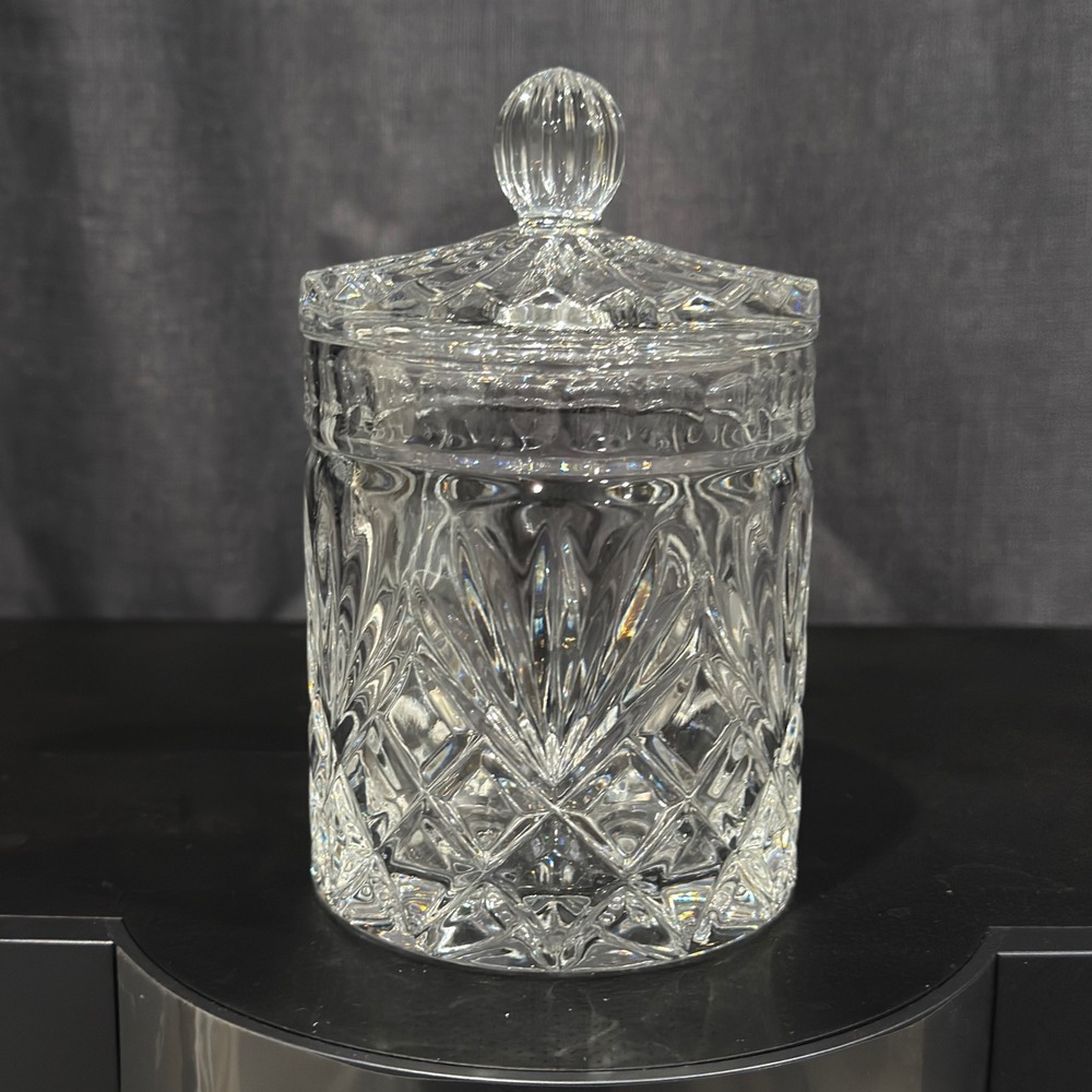 Crystal Clear Industries Essex Crystal Candy Jar Lid Covered Canister 6.25" USA